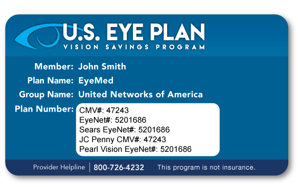 U.S. Eye Plan Vision Savings Card